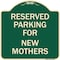 Signmission Parking Reserved for New Mothers Heavy-Gauge Aluminum Architectural Sign, 18" x 18", G-1818-23380 A-DES-G-1818-23380 - alternate 1